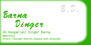 barna dinger business card